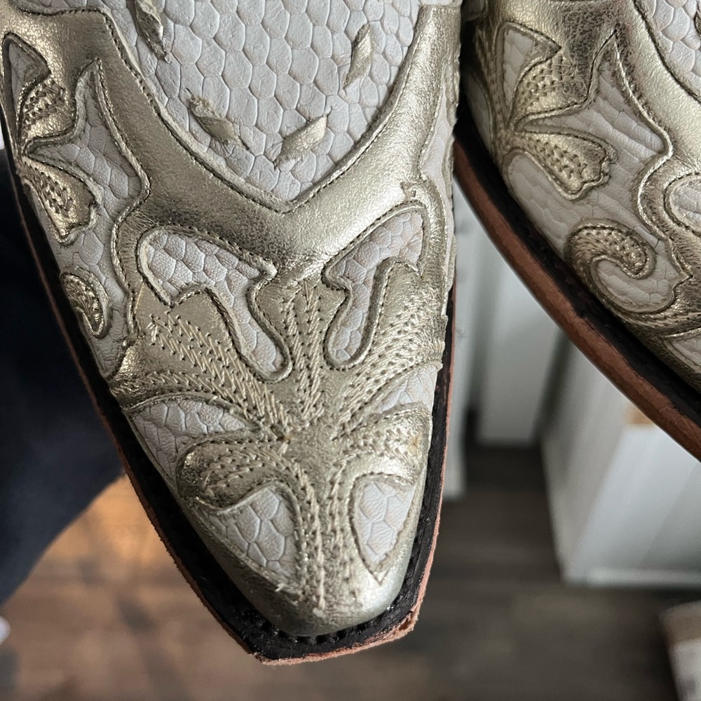 Lane Boots LILLY BOOT CREAM COBRA & CHAMPAGNE METALLIC - Picture 8 of 9